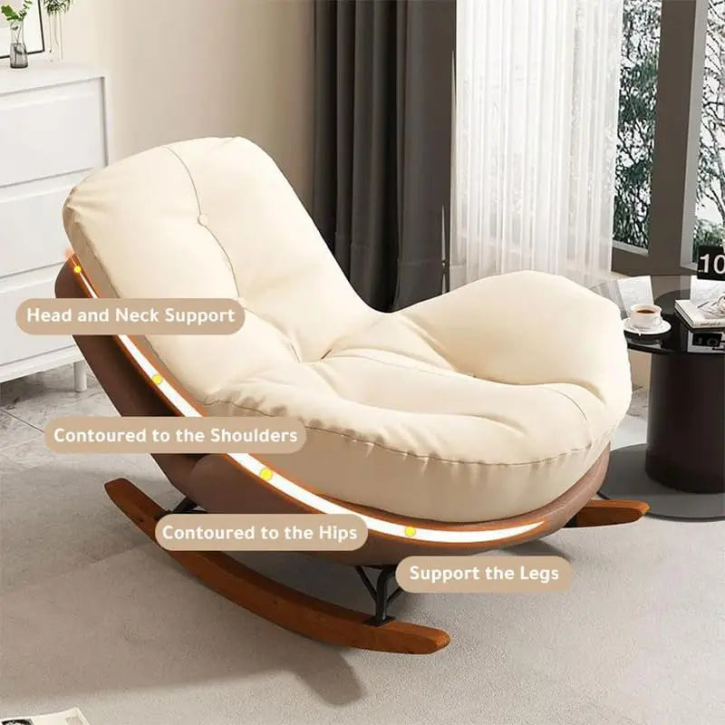 Rocking Chair, Glider Rocking Chair for Living Room, Indoor Rocking Chair with Padded Seat, Reading Chair for Bedroom