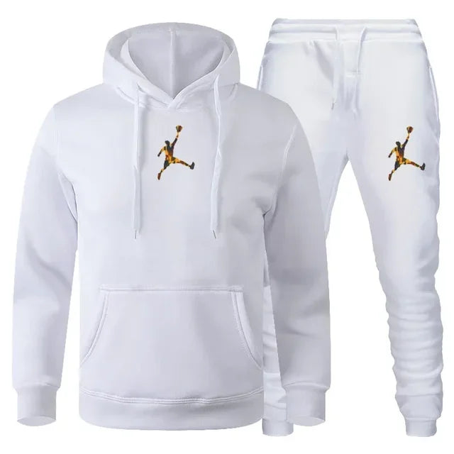 2025 Autumn/Winter Men's Fashionable long-sleeved sweatshirt + casual pants 2-piece set