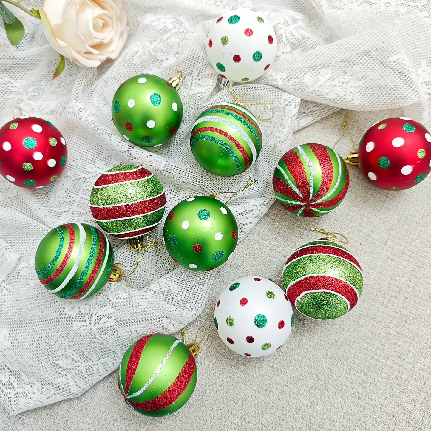 34/12/9pcs Grinch Christmas Ball Decorations