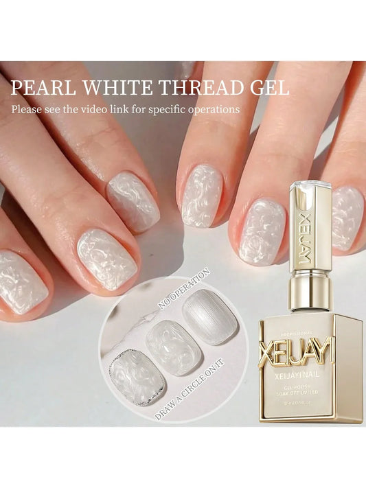 15ML Pearl White Thread Gel Nail Polish  UV/LED Soak Off Gel, Gift For Women And Suitable For Home Nail Salon For Wedding Gift