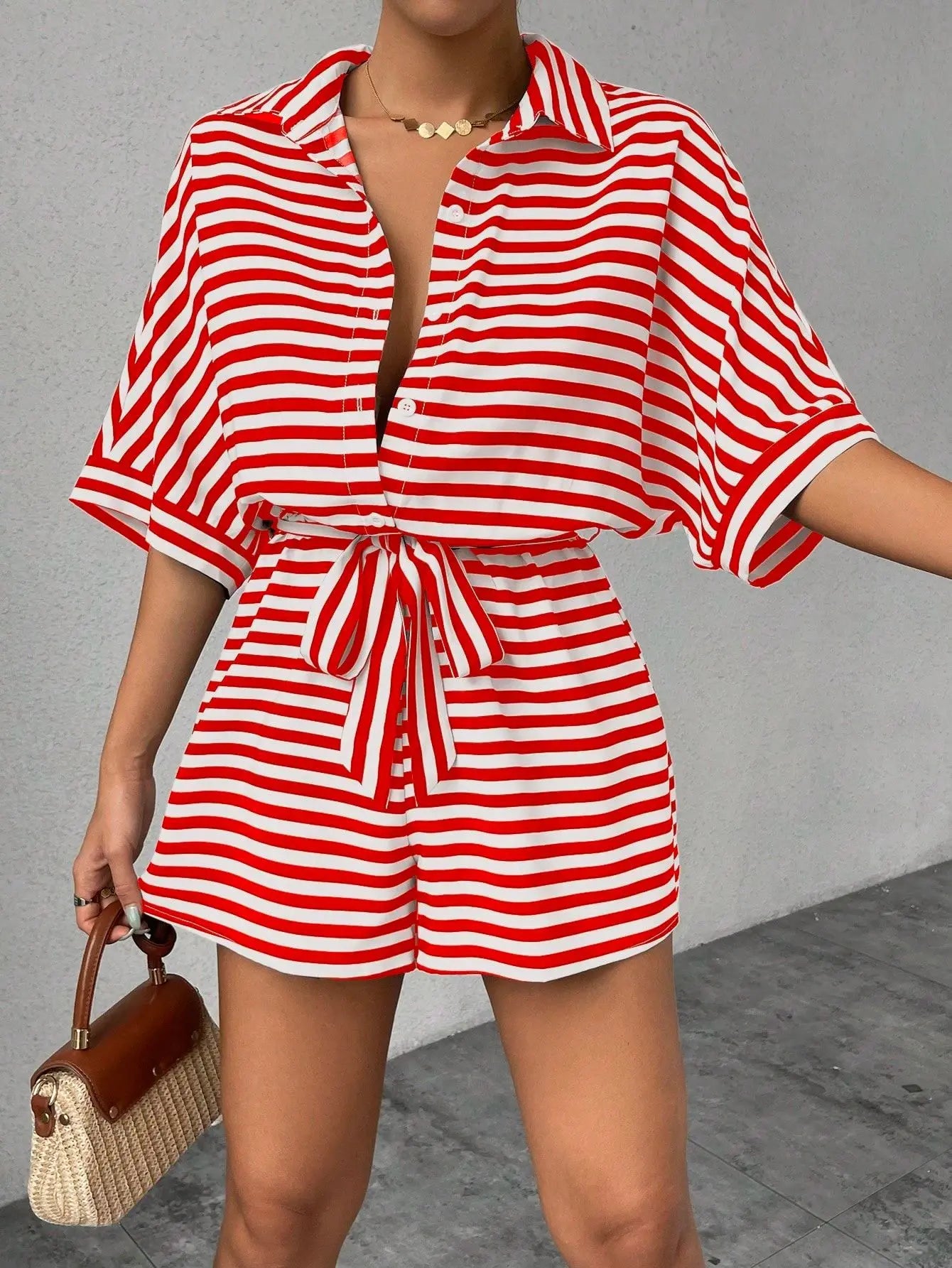 Shirt Top+ Shorts 2-piece Sets Woman