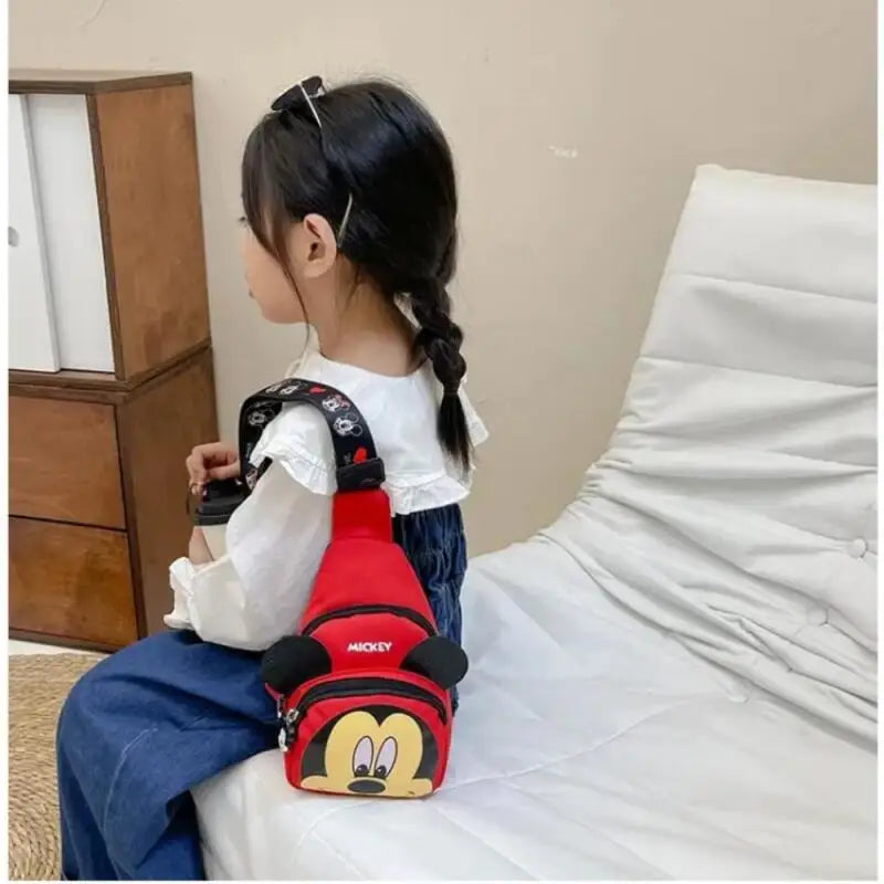 Disney 2024 New Fashion Mickey Cartoon Single Shoulder Crossbody Bag for Boys and Girls Cute Girls Coin Crossbody Bag