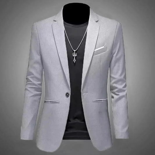 Men's Trendy Leisure Boutique Suit Jacket  Autumn Casual Business Slim Fit Non-ironing Single Button Suit