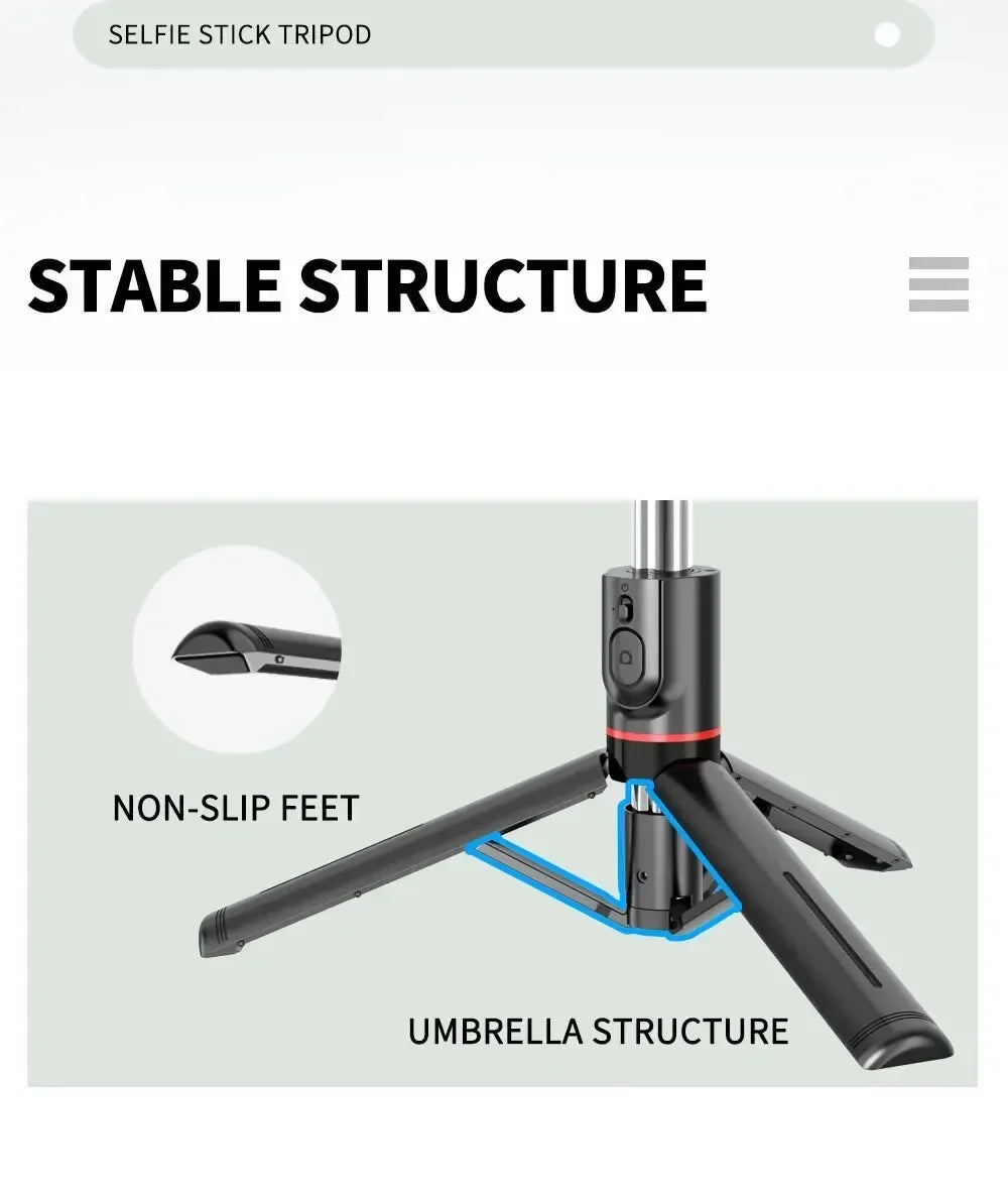 Wireless Selfie Stick for Smartphone, 44 Inch Tripod with Bluetooth Remote,