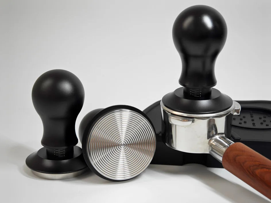 Coffee Tamper 54mm Ripple Base Espresso Tamper Barista Spring Loaded Coffee Tamper with Depth indication Tampers 51mm 53mm 58mm