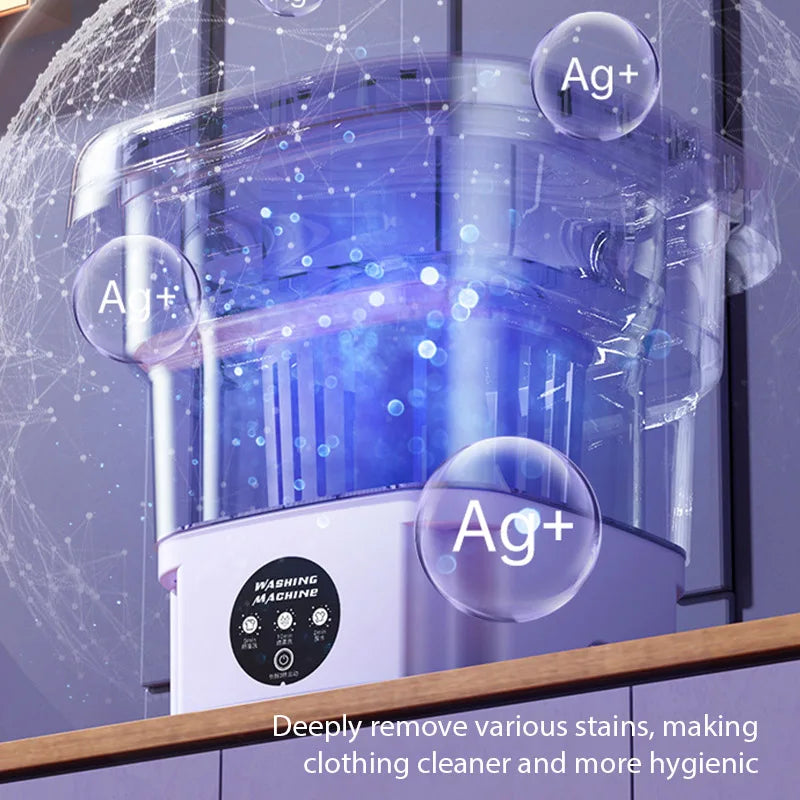 Folding Washing Machine Portable Mini Dehydratable Washing Machine for Socks Underwear Panties Dormitory Home Appliance US Plug
