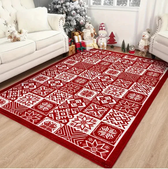 Christmas Red Santa Claus Truck Pattern Carpet Door Mat Door Mat Mat Living Room Carpet Christmas Decoration Room Home Decor
