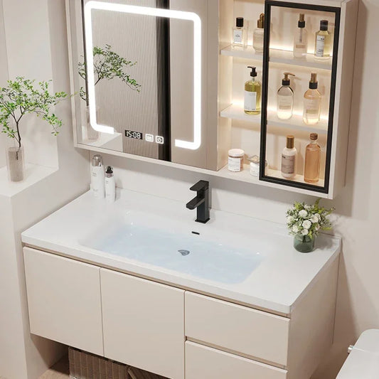 Show Service Bathroom Cabinet Jewelry Mirror Sink Makeup Washbasin Shelves Space Saving Ergonomic Vestidores Backyard Furniture