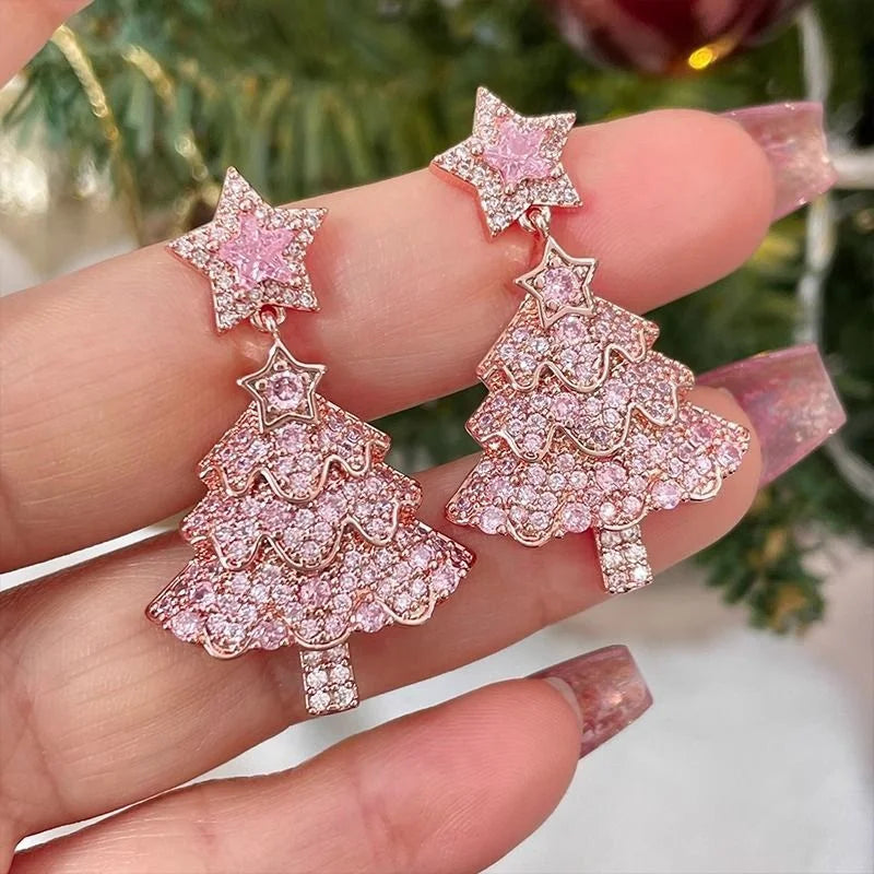 Fashion Christmas Green Bowknot Bell Pendant Earrings