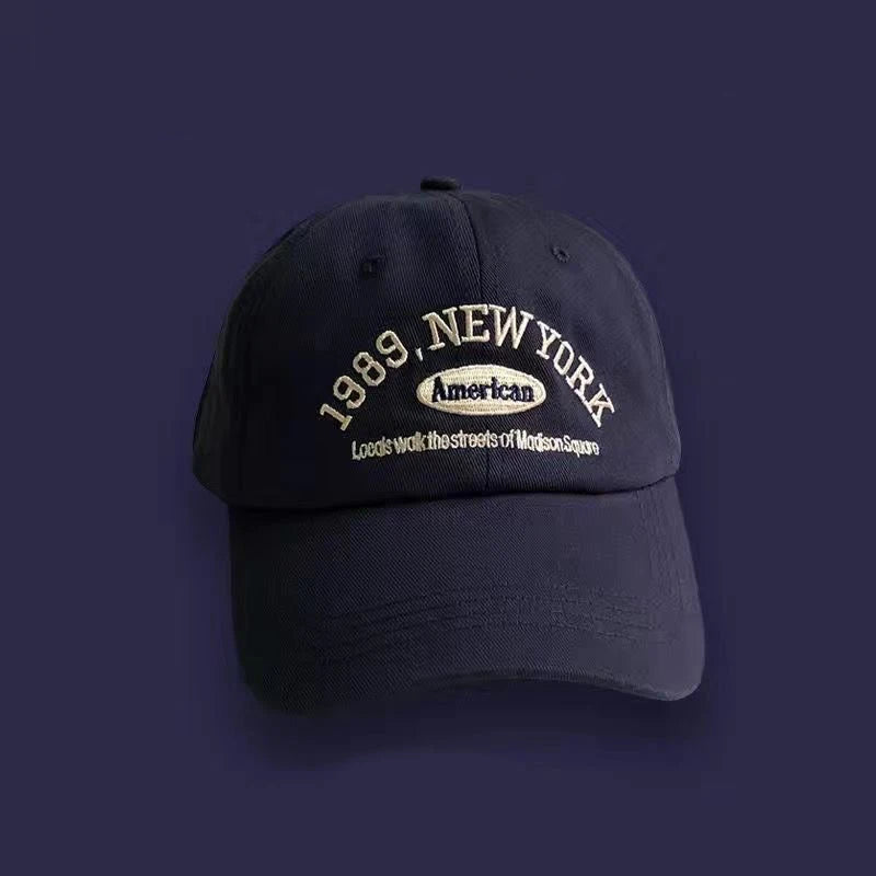 Korean Retro Baseball Hat Women's Autumn Winter Versatile Ins Street Letter Embroidered Caps Summer Couple Men