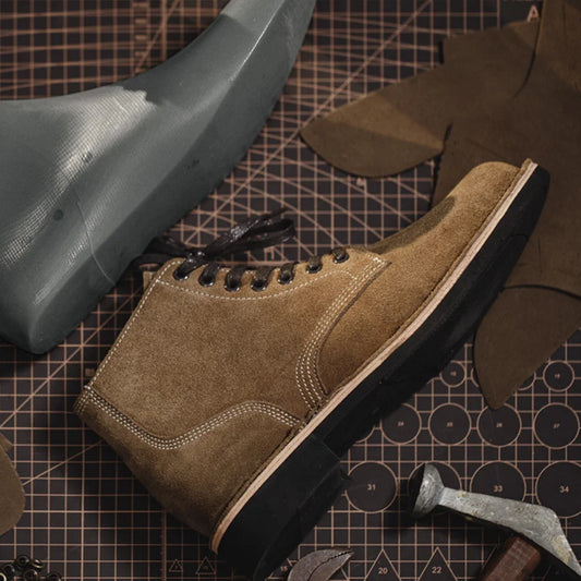 Maden Men's Vintage M43 Split Suede Combat Boots High-Top Desert Boots Round Toe Work Boots for Outdoor Fall and Winter Shoes