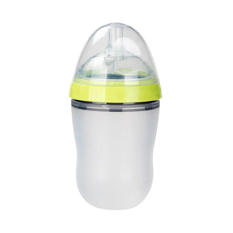 New 0-36 months baby nano-silicone bottle 240ml 150ml with handle Breastmilk-like design Soft milk pulling