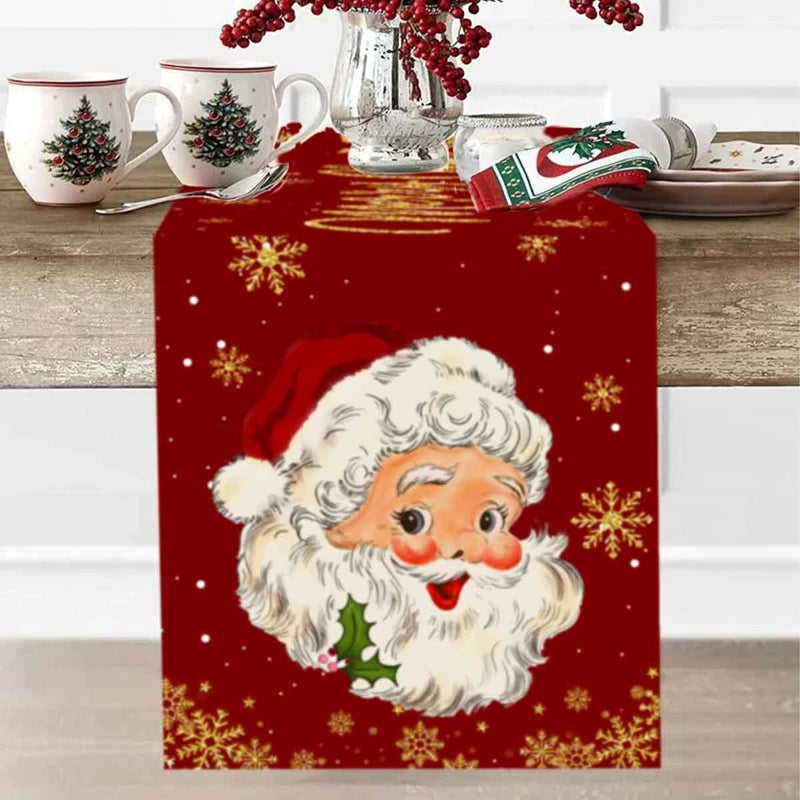 Christmas Table Runner Merry Christmas Decoration for Home Xmas Party