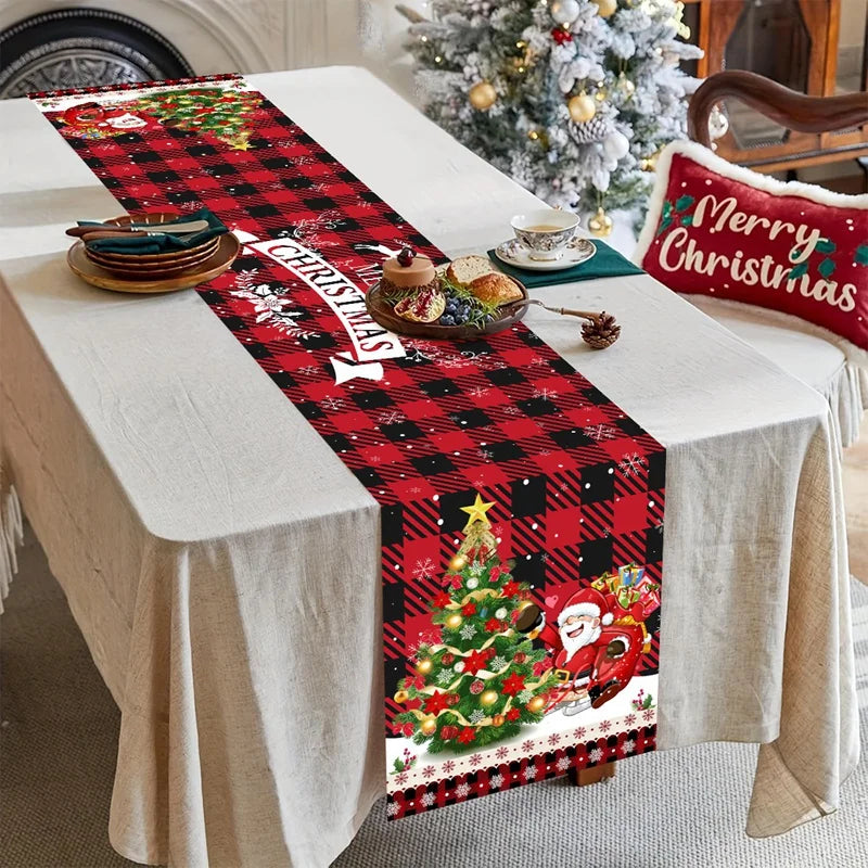 Christmas Table Runner Merry Christmas Decoration for Home Xmas Party