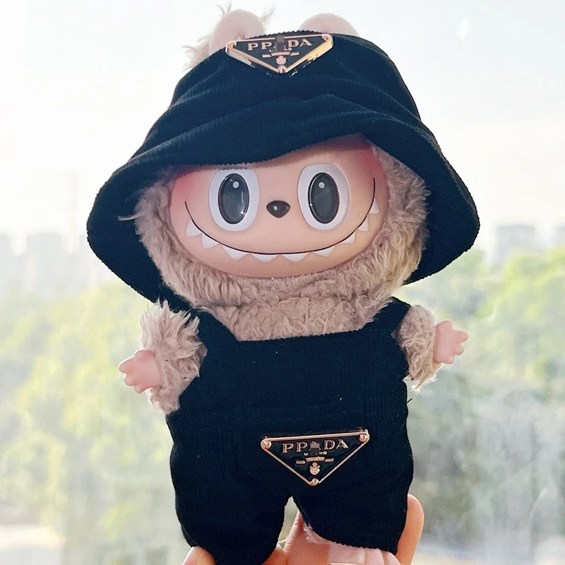 Labubu Clothes Corduroy Mini Doll Clothing Set Cute Hats Clothes Vinyl Doll Accessories Training Sitting Party Games Toys