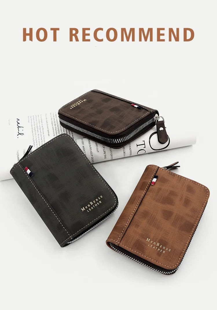 Men's Wallet Made Of Leather Wax Oil Skin Purse For Men Coin Purse