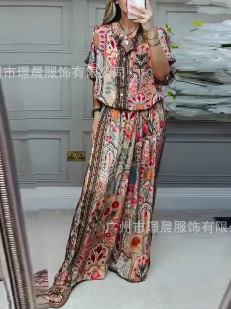 Wide-leg Trousers Two-piece Suit For Women