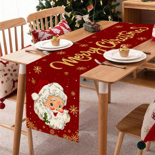Christmas Table Runner Merry Christmas Decoration for Home Xmas Party
