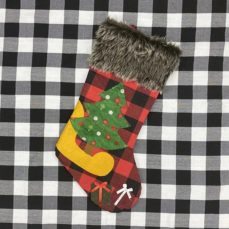 Christmas Stocking Gift Candy Bag Large 2025 New Year Oversize Sock