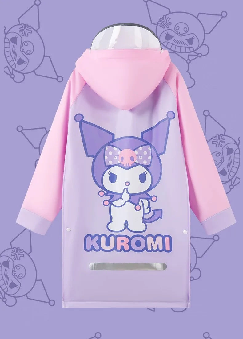 Japanese Amine Raincoat Stay Dry & Comfy in the Rain Outdoor Walking Cycling Kids Poncho Hooded Jacket for Girls & Boys