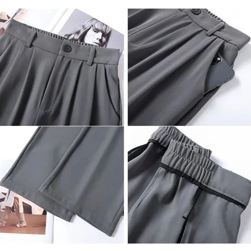 Women Suit Pants Lady Classic Fashion Trousers Female Comfortable Straight Leg Pants  Casual Baggy Long Slacks