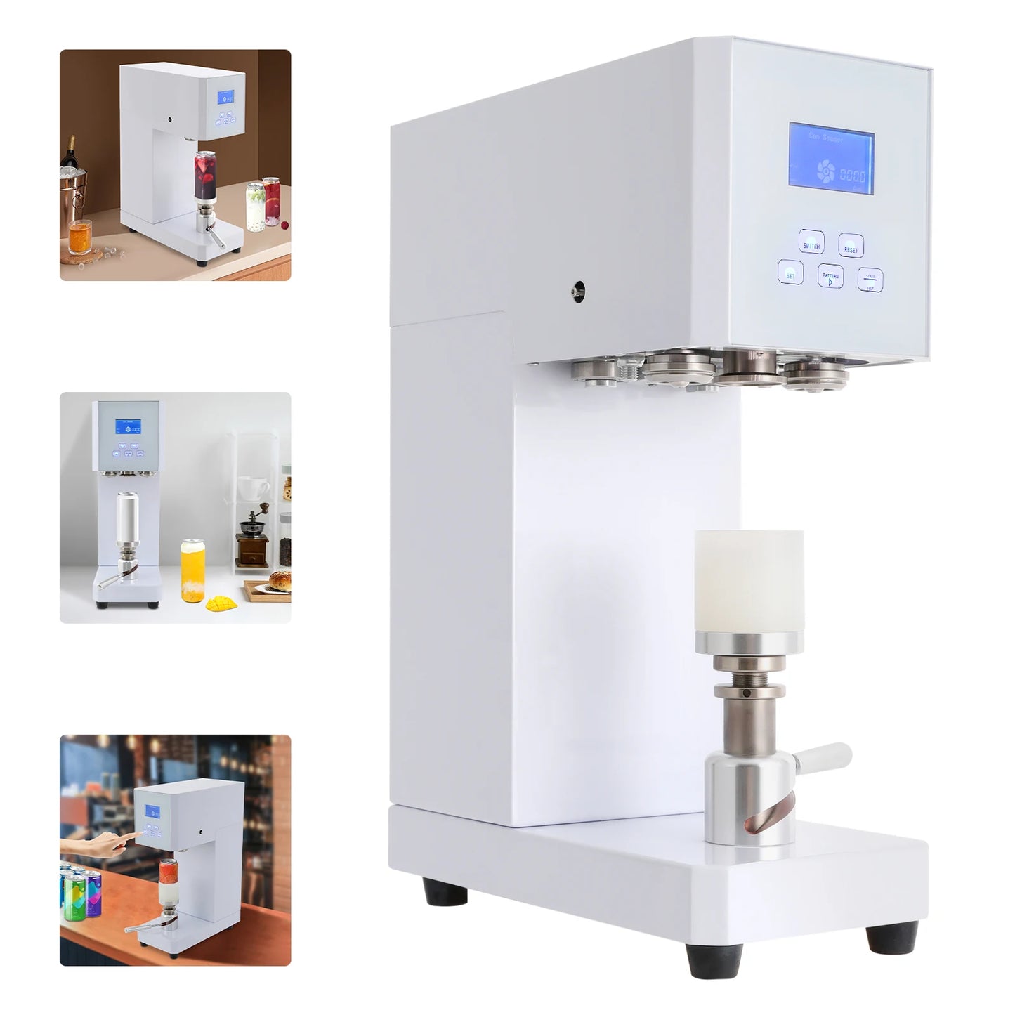 110V Beverage Seal Machine  Semi-Automatic Milk Tea Drink Bottle Sealer  Cans Seamer  5.5cm 370W