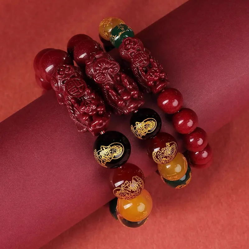 FengShui Pixiu Charms Cinnabar Bracelet Pixiu