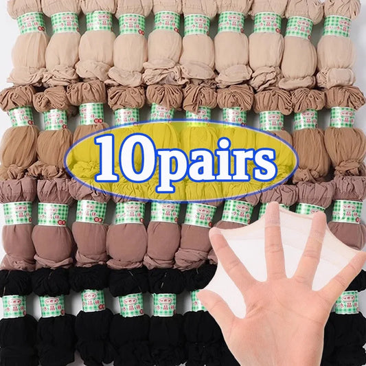 1/10pairs Black Skin Socks Women Sexy Ultrathin Stockings Female Transparent Nylon Crystal Short Ankle Sock Non-Slip Silk Socks
