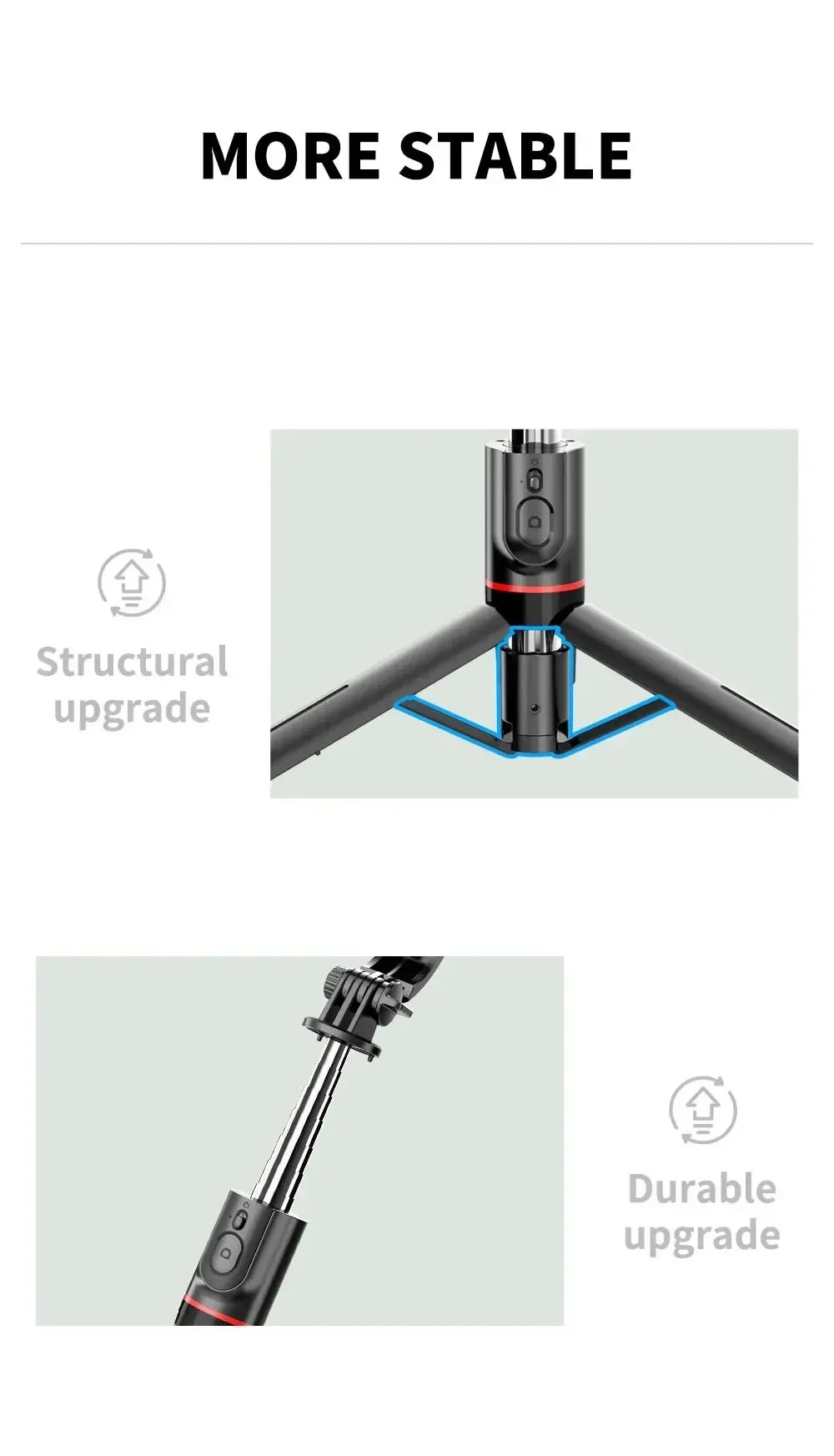 Wireless Selfie Stick for Smartphone, 44 Inch Tripod with Bluetooth Remote,