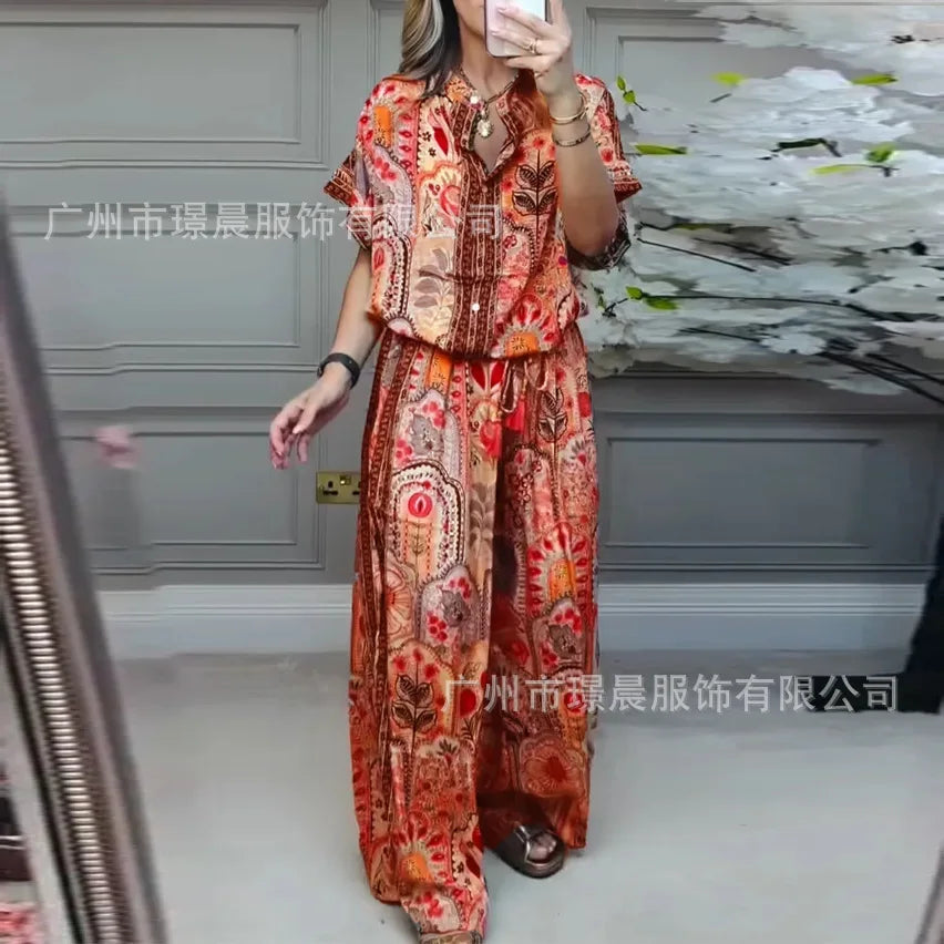 Wide-leg Trousers Two-piece Suit For Women