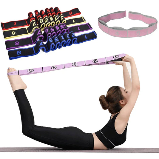 Yoga Pull Strap Belt Polyester Latex Elastic Latin Dance Stretching Band Loop Yoga Pilates GYM Fitness Exercise Resistance Bands