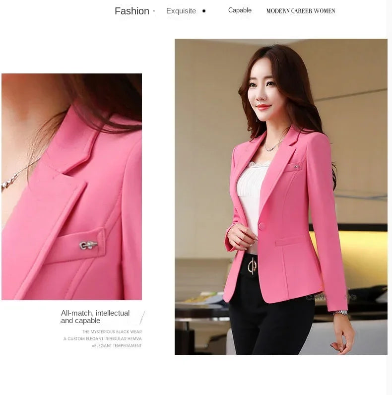 Spring/Autumn Female Suit Jacket Black Professional Suit Interview Formal Work Clothes Office Lady OL Classic Blazers for Women