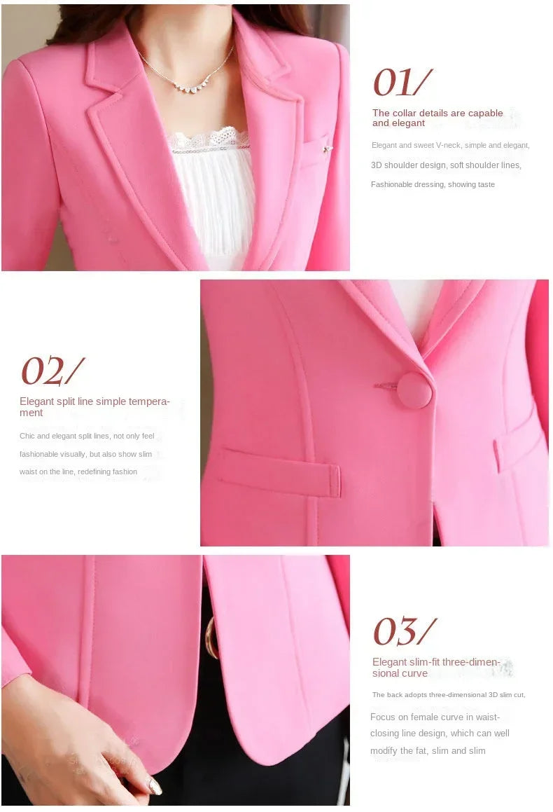 Spring/Autumn Female Suit Jacket Black Professional Suit Interview Formal Work Clothes Office Lady OL Classic Blazers for Women