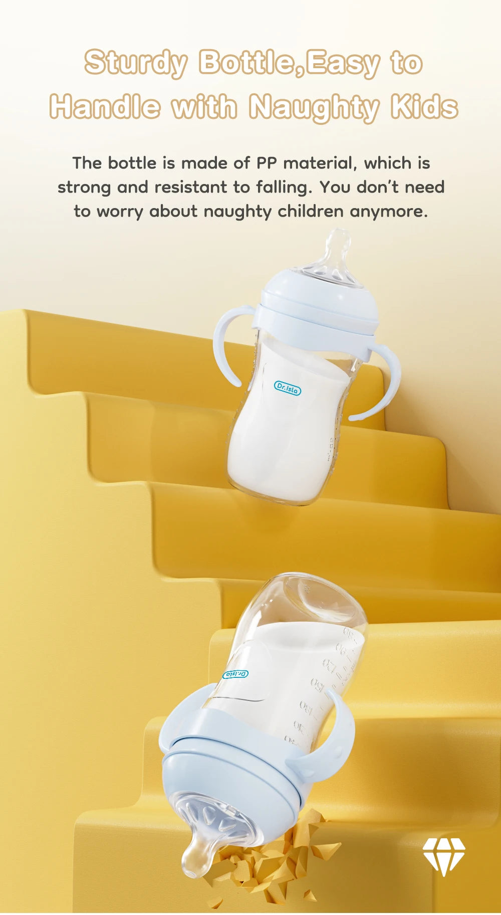 150/240/330ML Baby PP Bottle Newborn Baby Bottle with Handle Milk BottleFeeding  Baby Bottles Newborn Feeding Supplies