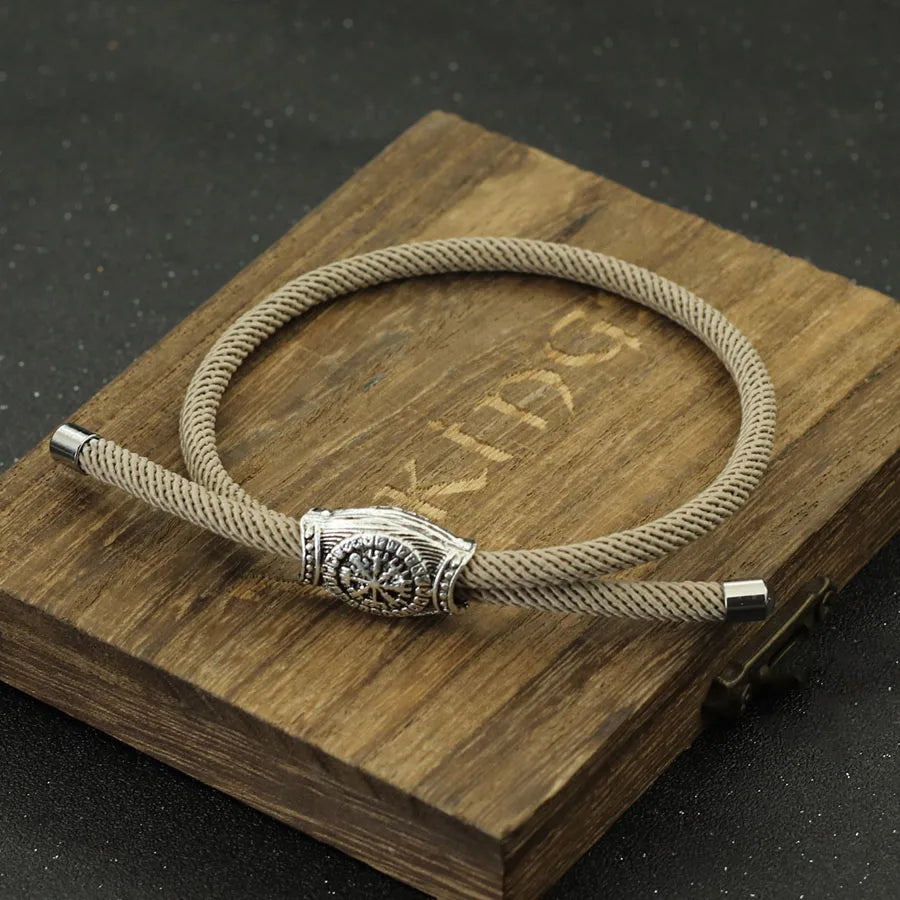 Retro Mens Viking Bracelet Handmade Adjustable Rope Bracelet