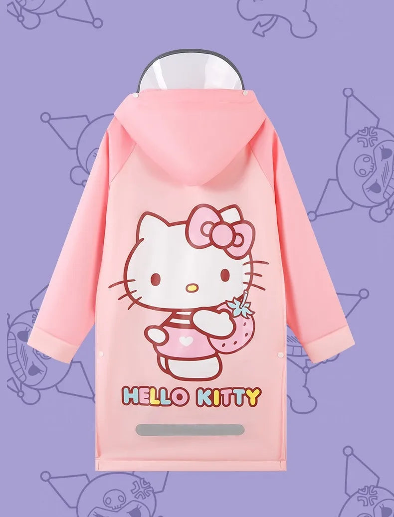 Japanese Amine Raincoat Stay Dry & Comfy in the Rain Outdoor Walking Cycling Kids Poncho Hooded Jacket for Girls & Boys