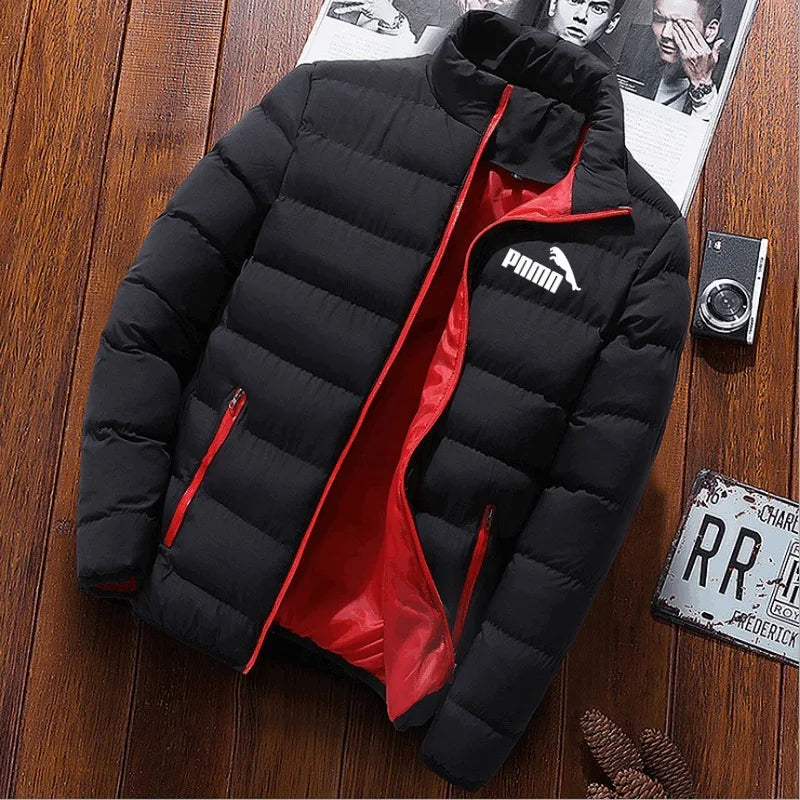 Men's Cotton Jacket Autumn and Winter Youth Cotton Coat Stand Collar Korean Style Handsome Jacket Trendy Top Casual Cotton Jacket
