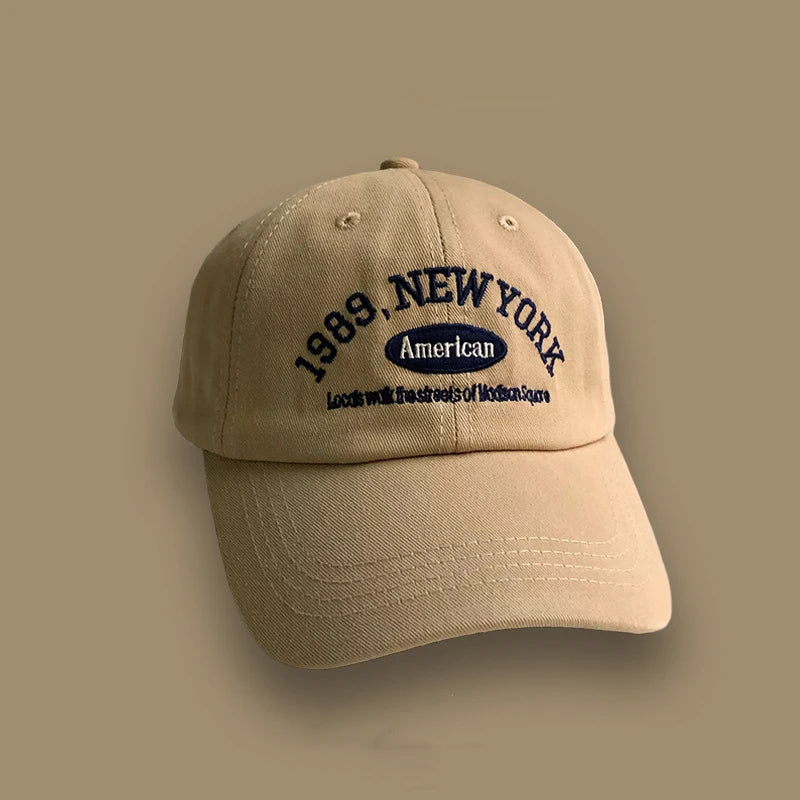 Korean Retro Baseball Hat Women's Autumn Winter Versatile Ins Street Letter Embroidered Caps Summer Couple Men