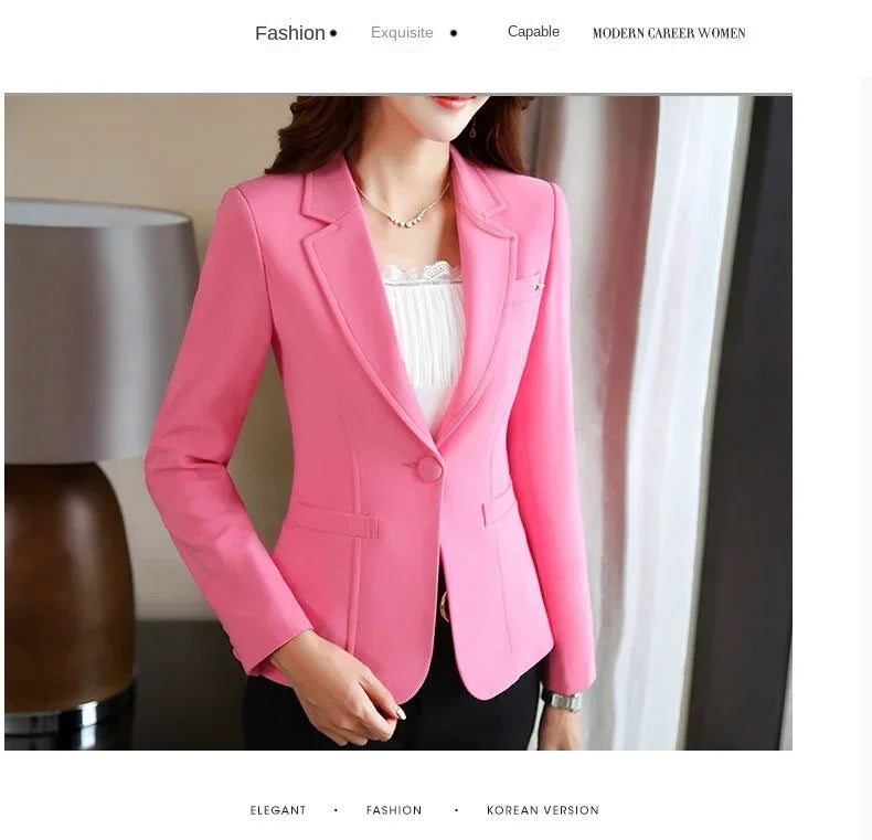 Spring/Autumn Female Suit Jacket Black Professional Suit Interview Formal Work Clothes Office Lady OL Classic Blazers for Women