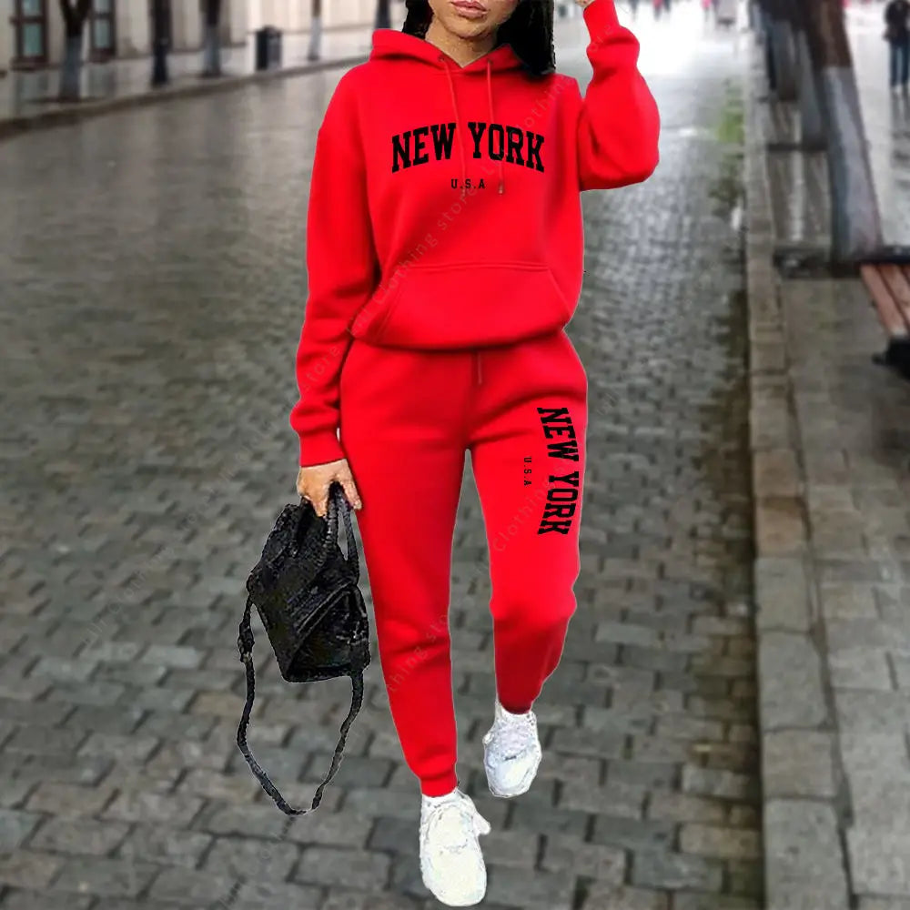 NEW YORK Women's Tracksuit Autumn Winter Hoodie