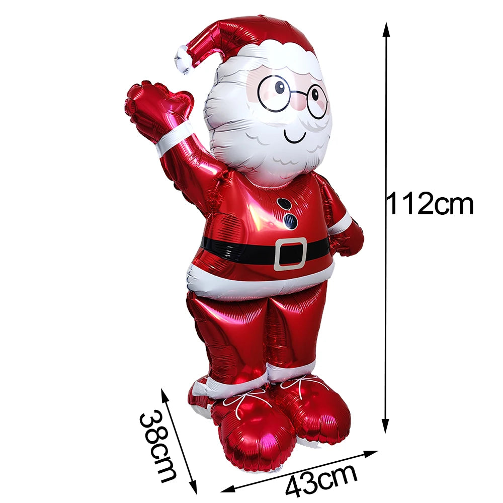 Christmas Inflatable Reindeer Balloons Standing Elk Xmas Gift Box Foil Balloons Christmas Birthday Decoration kids Party Ballons