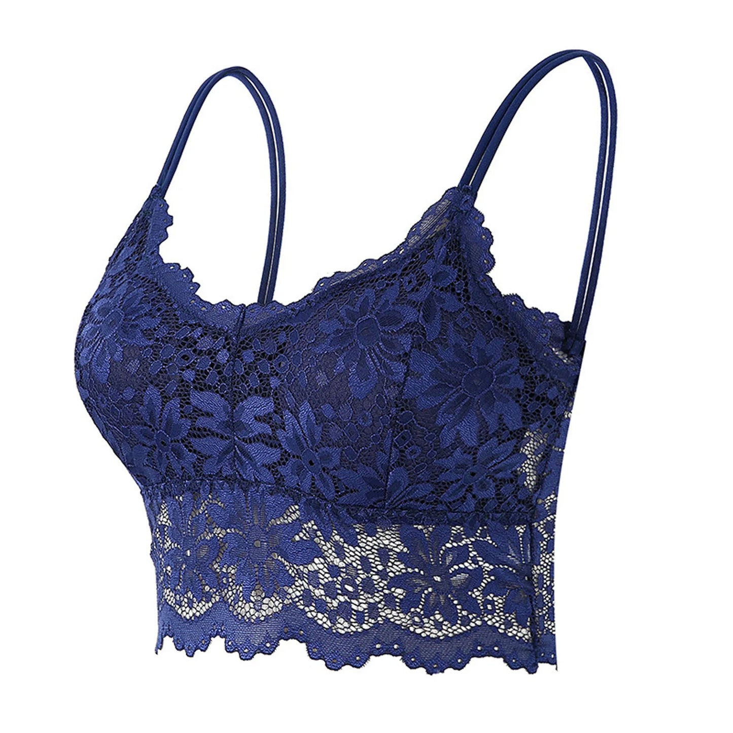 Sexy Strapless Floral Lace Bra For Women Plus Size Comfort Wireless Bras Padded Top Bra For Women High Elastic No Steel Ring Bra