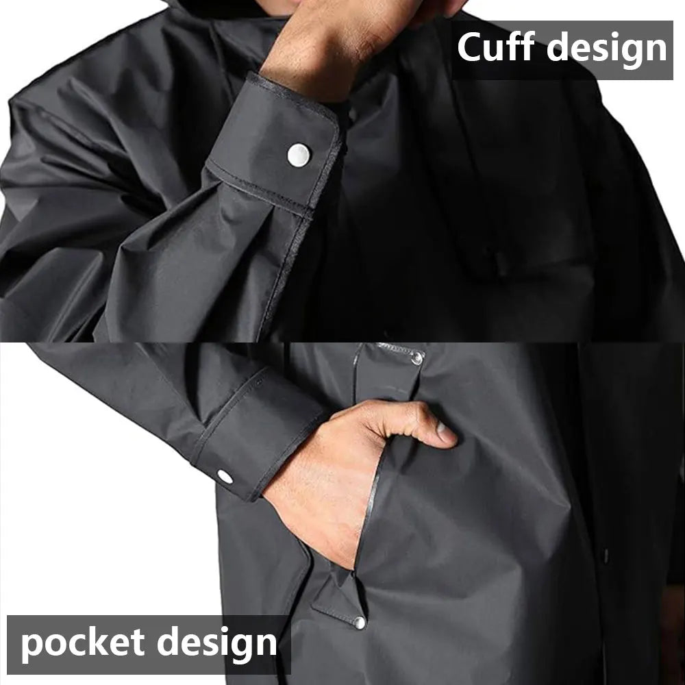 Raincoats for Adults Reusable, EVA Rain Ponchos Lightweight Rain Coat Waterproof Rain Gear for Men and Women