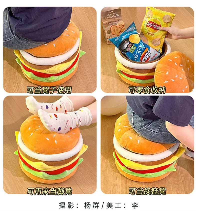 nordic Interior Hallway Living room hamburger Storage makeup stool luxury Footrest makeup low Shoe changing stool furniture