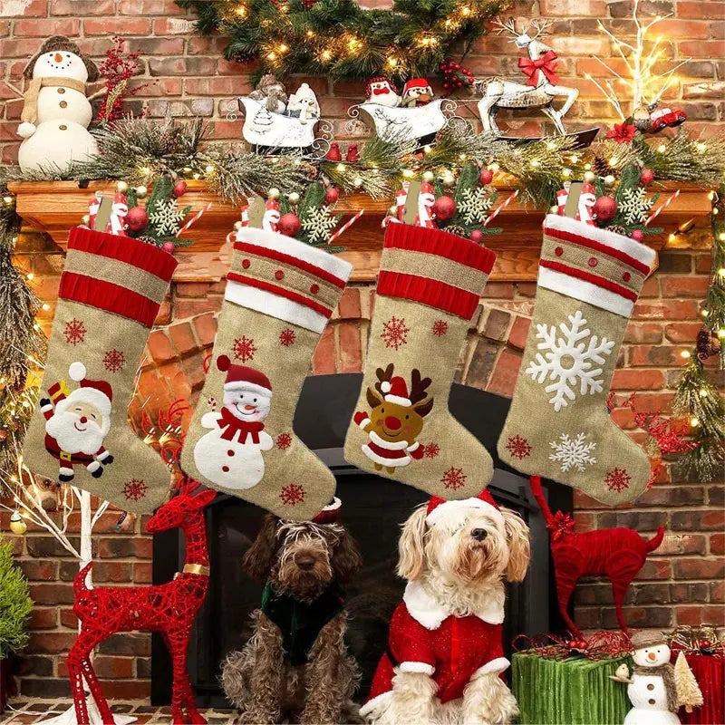 Christmas Stocking Gift Candy Bag Large 2025 New Year Oversize Sock
