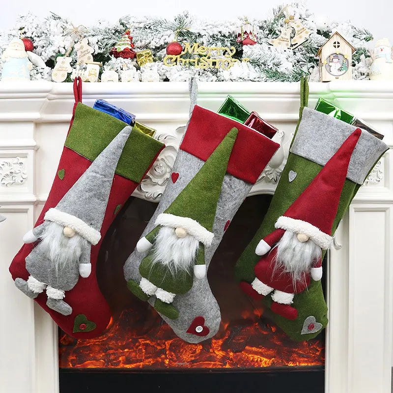 Christmas Stocking Gift Candy Bag Large 2025 New Year Oversize Sock