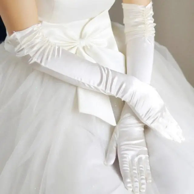 Wholesale Bridal Gloves Beaded With Finger Bride Gloves Guantes Wedding Accessories 2025