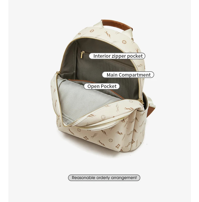 FOXER Women Travel Rucksack Female Casual Monogram Backpack