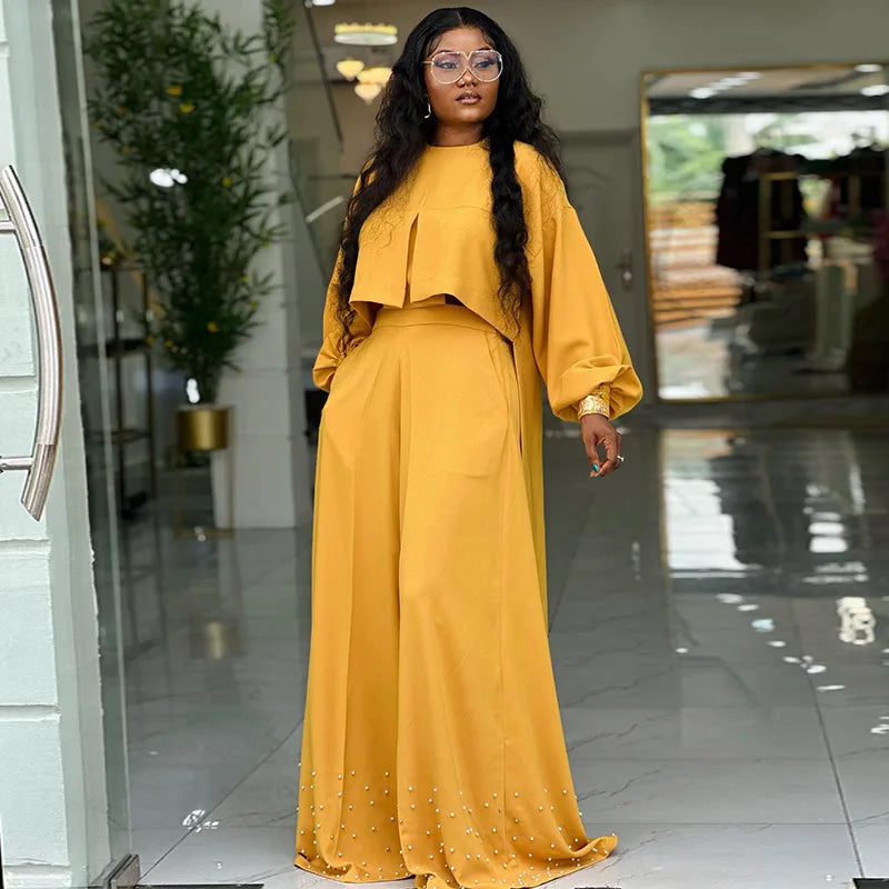 2 Piece Women Matching Sets Solid Color Two Pieces Sets Top And Pants Suits Outfits Clothing