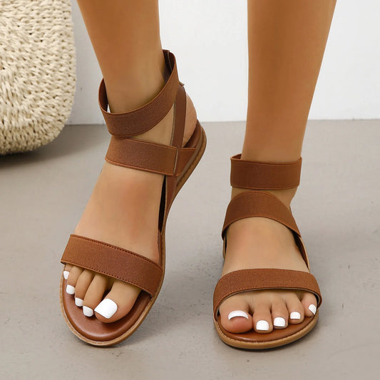 Brown Vintage Women Summer Sandals